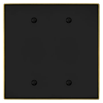 Halle Matte Black w/ Champagne Bronze Border Cast - 2 Blank Wallplate - Wallplate Warehouse 70BB - MBCB - B 070686021521 2 Blank