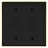 Halle Matte Black w/ Champagne Bronze Border Cast - 2 Blank Wallplate - Wallplate Warehouse 70BB - MBCB - B 070686021521 2 Blank