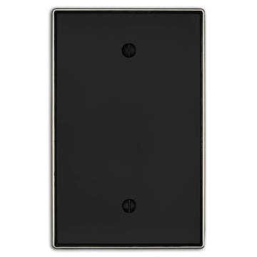 Halle Matte Black w/ Nickel Border Cast - 1 Blank Wallplate - Wallplate Warehouse 70B - MBBN - B 070686021484 1 Blank