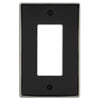 Halle Matte Black w/ Nickel Border Cast - 1 Rocker Wallplate - Wallplate Warehouse 70R - MBBN - B 070686021149 1 Rocker