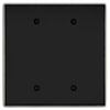Halle Matte Black w/ Nickel Border Cast - 2 Blank Wallplate - Wallplate Warehouse 70BB - MBBN - B 070686021491 2 Blank