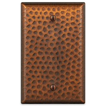 Hammered Aged Copper Steel - 1 Blank Wallplate - Wallplate Warehouse 156BAC - B 070686017548 1 Blank