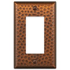 Hammered Aged Copper Steel - 1 Rocker Wallplate