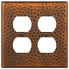 Hammered Aged Copper Steel - 2 Duplex Wallplate - Wallplate Warehouse 156DDAC - B 070686017463 2 Duplex
