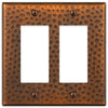 Hammered Aged Copper Steel - 2 Rocker Wallplate - Wallplate Warehouse 156RRAC - B 070686017494 2 Rocker
