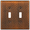Hammered Aged Copper Steel - 2 Toggle Wallplate - Wallplate Warehouse 156TTAC - B 070686017432 2 Toggle