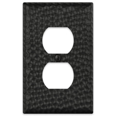 Hammered Matte Black Steel - 1 Duplex Wallplate