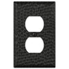 Hammered Matte Black Steel - 1 Duplex Wallplate - Wallplate Warehouse 156DMB - B 070686017678 1 Duplex