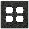Hammered Matte Black Steel - 2 Duplex Wallplate - Wallplate Warehouse 156DDMB - B 070686017685 2 Duplex