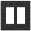 Hammered Matte Black Steel - 2 Rocker Wallplate - Wallplate Warehouse 156RRMB - B 070686017715 2 Rocker