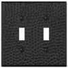 Hammered Matte Black Steel - 2 Toggle Wallplate - Wallplate Warehouse 156TTMB - B 070686017654 2 Toggle