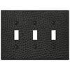 Hammered Matte Black Steel - 3 Toggle Wallplate - Wallplate Warehouse 156TTTMB - B 070686017661 3 Toggle