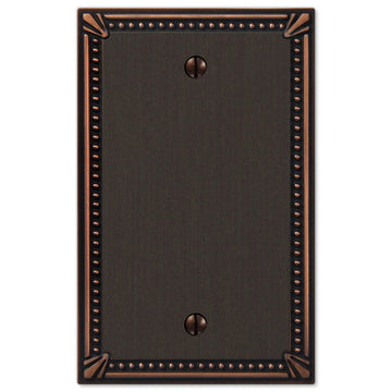 Imperial Bead Aged Bronze Cast - 1 Blank Wallplate - Wallplate Warehouse 74BDB 070686577752 1 Blank
