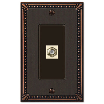 Imperial Bead Aged Bronze Cast - 1 Cable Jack Wallplate - Wallplate Warehouse 74CXDB 070686581353 Cable Jacks