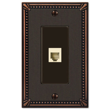 Imperial Bead Aged Bronze Cast - 1 Phone Jack Wallplate - Wallplate Warehouse 74PHDB 070686581384 Phone Jacks