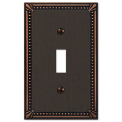Imperial Bead Aged Bronze Cast - 1 Toggle Wallplate
