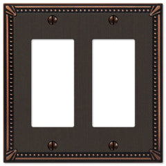 Imperial Bead Aged Bronze Cast - 2 Rocker Wallplate