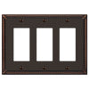 Imperial Bead Aged Bronze Cast - 3 Rocker Wallplate - Wallplate Warehouse 74RRRDB 070686577714 3 Rocker