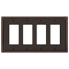 Imperial Bead Aged Bronze Cast - 4 Rocker Wallplate - Wallplate Warehouse 74R4DB 070686577721 4 Rocker