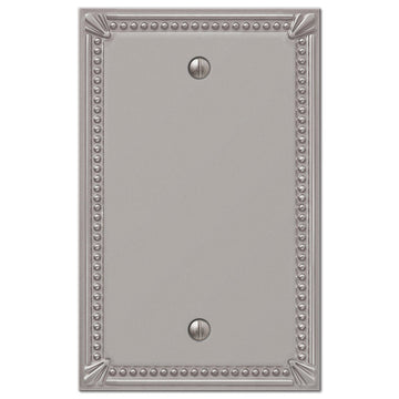 Imperial Bead Brushed Nickel Cast - 1 Blank Wallplate - Wallplate Warehouse 74BBN 070686577608 1 Blank