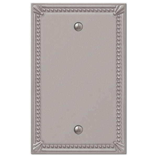 Imperial Bead Brushed Nickel Cast - 1 Blank Wallplate - Wallplate Warehouse 74BBN 070686577608 1 Blank