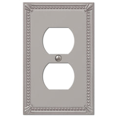 Imperial Bead Brushed Nickel Cast - 1 Duplex Wallplate