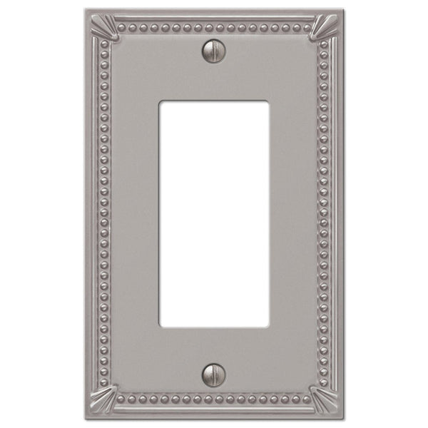 Imperial Bead Brushed Nickel Cast - 1 Rocker Wallplate - Wallplate Warehouse 74RBN 070686577547 1 Rocker