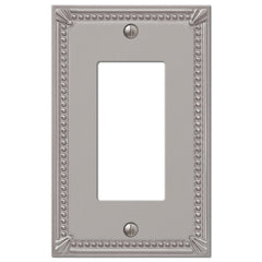 Imperial Bead Brushed Nickel Cast - 1 Rocker Wallplate