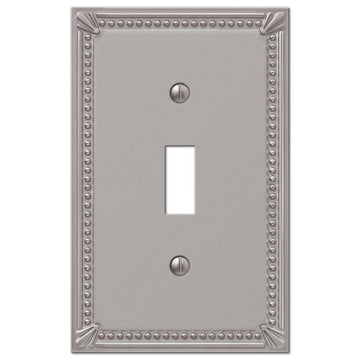 Imperial Bead Brushed Nickel Cast - 1 Toggle Wallplate - Wallplate Warehouse 74TBN 070686577462 1 Toggle