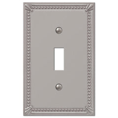 Imperial Bead Brushed Nickel Cast - 1 Toggle Wallplate