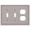 Imperial Bead Brushed Nickel Cast - 2 Toggle / 1 Duplex Wallplate - Wallplate Warehouse 74TTDBN 070686577530 2 Toggle / 1 Duplex