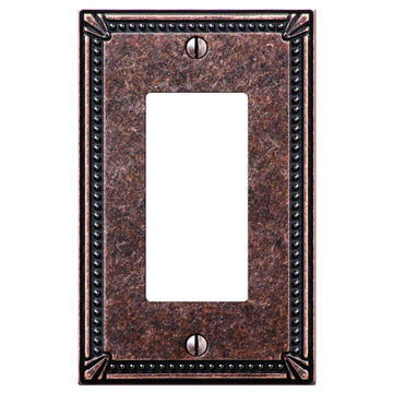 Imperial Bead Tumbled Aged Bronze Cast - 1 Rocker Wallplate - Wallplate Warehouse 74RAZ 070686577790 1 Rocker