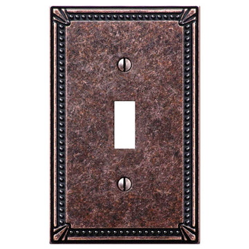 Imperial Bead Tumbled Aged Bronze Cast - 1 Toggle Wallplate - Wallplate Warehouse 74TAZ 070686577769 1 Toggle