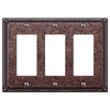 Imperial Bead Tumbled Aged Bronze Cast - 3 Rocker Wallplate - Wallplate Warehouse 74RRRAZ 070686567975 3 Rocker