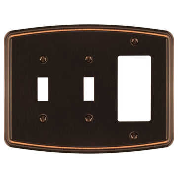 Irvine Aged Bronze - 2 Toggle/1 Rocker Wallplate - Wallplate Warehouse 158TTR-DB 70686025918 2 Toggle/1 Rocker