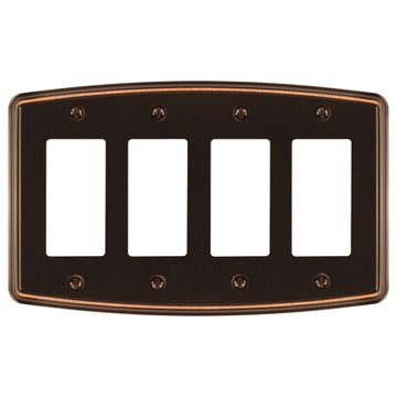 Irvine Aged Bronze - 4 Rocker Wallplate - Wallplate Warehouse 158R4-DB 70686025895 4 Rocker