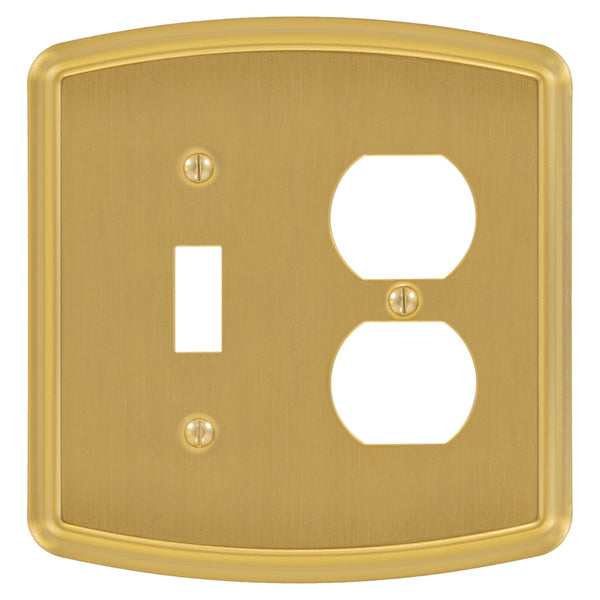 Irvine Brushed Gold - 1 Toggle/1 Duplex Wallplate - Wallplate Warehouse 158TD-BG 70686026168 1 Toggle/1 Duplex