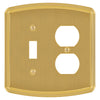 Irvine Brushed Gold - 1 Toggle/1 Duplex Wallplate - Wallplate Warehouse 158TD-BG 70686026168 1 Toggle/1 Duplex