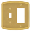 Irvine Brushed Gold - 1 Toggle/1 Rocker Wallplate - Wallplate Warehouse 158TR-BG 70686026229 1 Toggle/1 Rocker