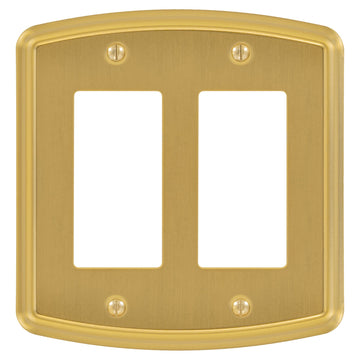 Irvine Brushed Gold - 2 Rocker Wallplate - Wallplate Warehouse 158RR-BG 70686026199 2 Rocker