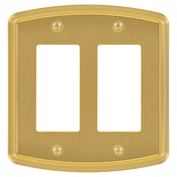 Irvine Brushed Gold - 2 Rocker Wallplate - Wallplate Warehouse 158RR-BG 70686026199 2 Rocker