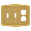 Irvine Brushed Gold - 2 Toggle/1 Duplex Wallplate - Wallplate Warehouse 158TTD-BG 70686026175 2 Toggle/1 Duplex