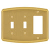 Irvine Brushed Gold - 2 Toggle/1 Rocker Wallplate - Wallplate Warehouse 158TTR-BG 70686026236 2 Toggle/1 Rocker