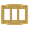 Irvine Brushed Gold - 3 Rocker Wallplate - Wallplate Warehouse 158RRR-BG 70686026205 3 Rocker
