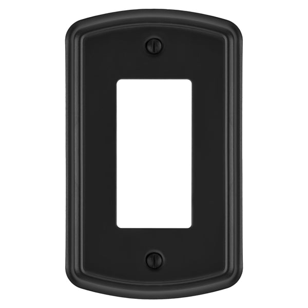 Irvine Matte Black - 1 Rocker Wallplate - Wallplate Warehouse 158R-BK 70686025703 1 Rocker