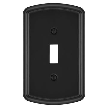 Irvine Matte Black - 1 Toggle Wallplate - Wallplate Warehouse 158T-BK 70686025628 1 Toggle