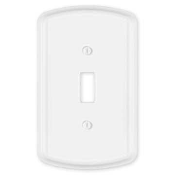 Irvine Matte White - 1 Toggle Wallplate - Wallplate Warehouse 158T-W 70686024904 1 Toggle