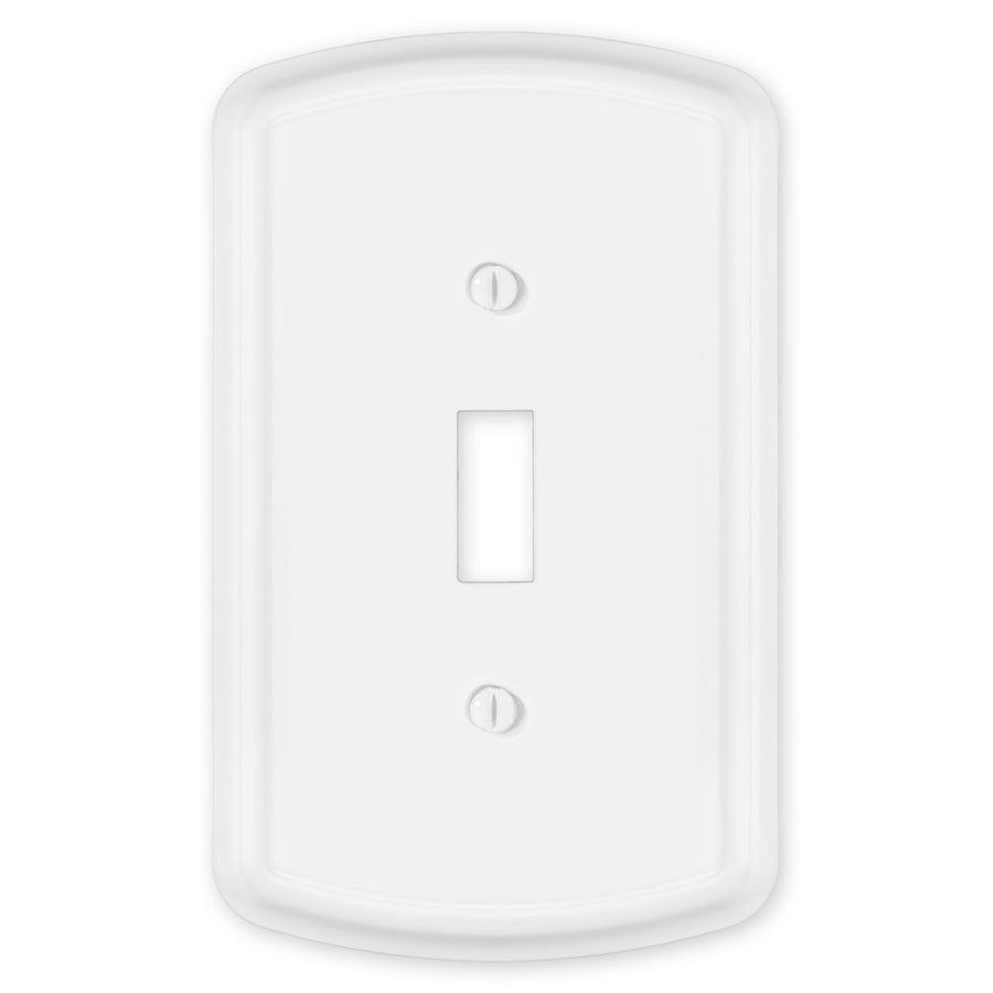Irvine Matte White - 1 Toggle Wallplate - Wallplate Warehouse 158T-W 70686024904 1 Toggle