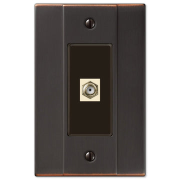 Italia Aged Bronze Steel - 1 Cable Jack Wallplate - Wallplate Warehouse 147CXDB 070686580158 Cable Jacks