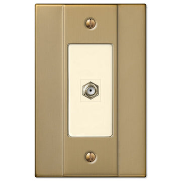 Italia Brushed Bronze Steel - 1 Cable Jack Wallplate - Wallplate Warehouse 147CXBZ 070686580141 Cable Jacks